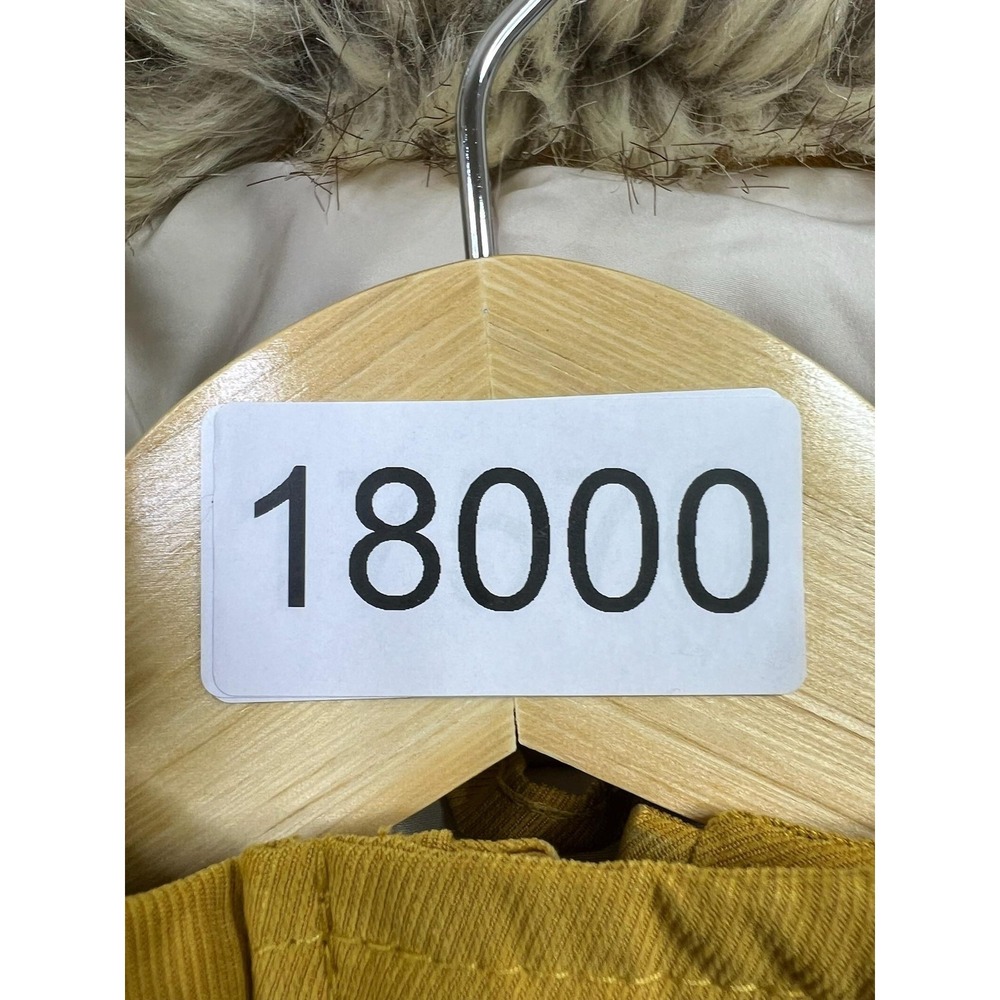 Zara Kids Parka Coat Youth 13-14 Yellow Hooded Faux Fur Trim Winter Insulated - Picture 10 of 10